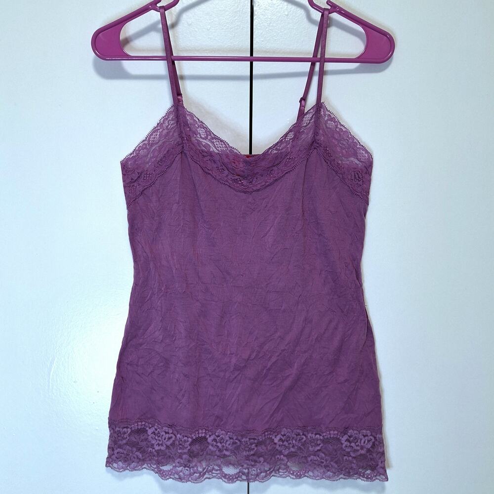 Bongo Y2K Spaghetti Strap Lace Tank Sz M